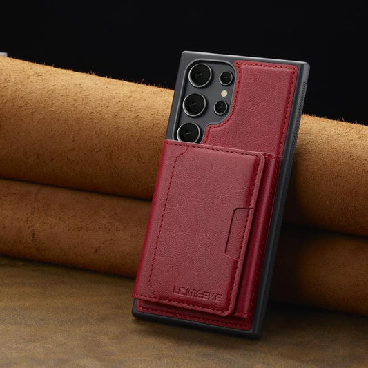 For Samsung Galaxy S25 Ultra 5G LC.IMEEKE L5 Series Detachable RFID Card Bag Magsafe Phone Case(Red) - Galaxy S25 Ultra 5G Cases by LC.IMEEKE | Online Shopping UK | buy2fix