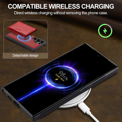 For Samsung Galaxy S25 Ultra 5G LC.IMEEKE L5 Series Detachable RFID Card Bag Magsafe Phone Case(Red) - Galaxy S25 Ultra 5G Cases by LC.IMEEKE | Online Shopping UK | buy2fix