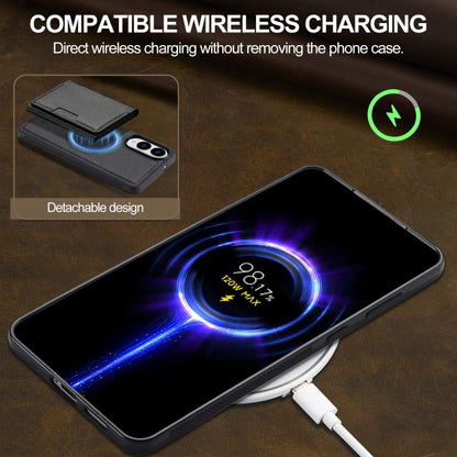 For Samsung Galaxy S25 Edge 5G LC.IMEEKE L5 Series Detachable RFID Card Bag Magsafe Phone Case(Black) - Galaxy S25 Edge 5G Cases by LC.IMEEKE | Online Shopping UK | buy2fix