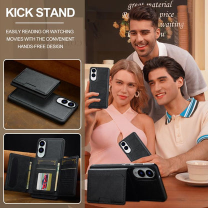 For Samsung Galaxy S25 Edge 5G LC.IMEEKE L5 Series Detachable RFID Card Bag Magsafe Phone Case(Black) - Galaxy S25 Edge 5G Cases by LC.IMEEKE | Online Shopping UK | buy2fix