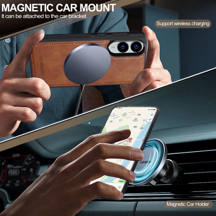 For Samsung Galaxy S25 Edge 5G LC.IMEEKE L5 Series Detachable RFID Card Bag Magsafe Phone Case(Brown) - Galaxy S25 Edge 5G Cases by LC.IMEEKE | Online Shopping UK | buy2fix