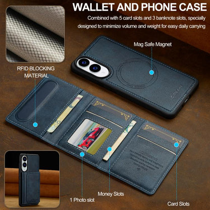 For Samsung Galaxy S25 Edge 5G LC.IMEEKE L5 Series Detachable RFID Card Bag Magsafe Phone Case(Blue) - Galaxy S25 Edge 5G Cases by LC.IMEEKE | Online Shopping UK | buy2fix