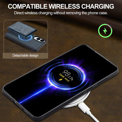 For Samsung Galaxy S25 Edge 5G LC.IMEEKE L5 Series Detachable RFID Card Bag Magsafe Phone Case(Blue) - Galaxy S25 Edge 5G Cases by LC.IMEEKE | Online Shopping UK | buy2fix