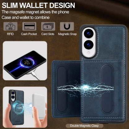 For Samsung Galaxy S25 Edge 5G LC.IMEEKE L5 Series Detachable RFID Card Bag Magsafe Phone Case(Blue) - Galaxy S25 Edge 5G Cases by LC.IMEEKE | Online Shopping UK | buy2fix