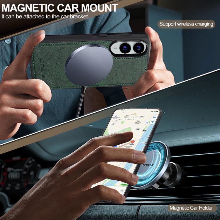 For Samsung Galaxy S25 Edge 5G LC.IMEEKE L5 Series Detachable RFID Card Bag Magsafe Phone Case(Green) - Galaxy S25 Edge 5G Cases by LC.IMEEKE | Online Shopping UK | buy2fix