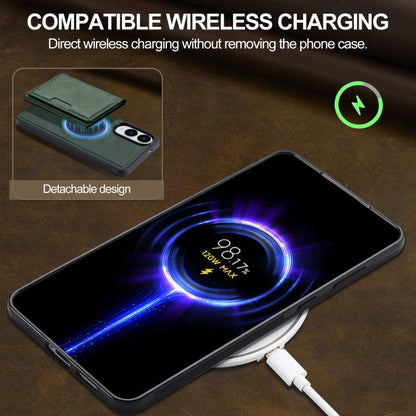 For Samsung Galaxy S25 Edge 5G LC.IMEEKE L5 Series Detachable RFID Card Bag Magsafe Phone Case(Green) - Galaxy S25 Edge 5G Cases by LC.IMEEKE | Online Shopping UK | buy2fix