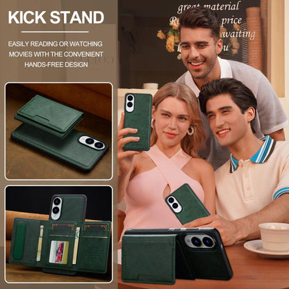 For Samsung Galaxy S25 Edge 5G LC.IMEEKE L5 Series Detachable RFID Card Bag Magsafe Phone Case(Green) - Galaxy S25 Edge 5G Cases by LC.IMEEKE | Online Shopping UK | buy2fix