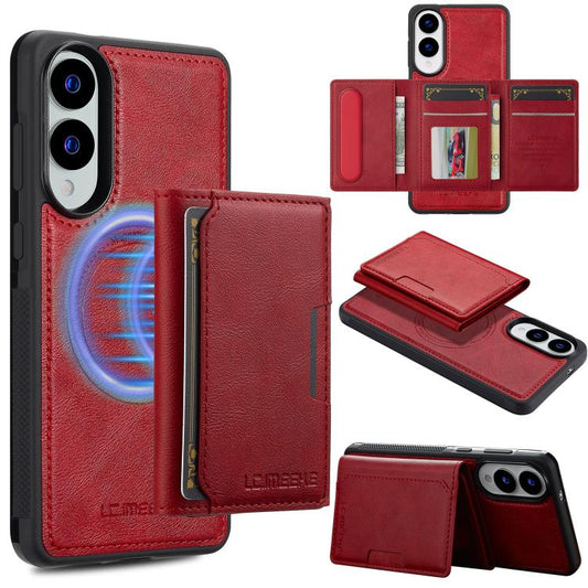 For Samsung Galaxy S25 Edge 5G LC.IMEEKE L5 Series Detachable RFID Card Bag Magsafe Phone Case(Red) - Galaxy S25 Edge 5G Cases by LC.IMEEKE | Online Shopping UK | buy2fix