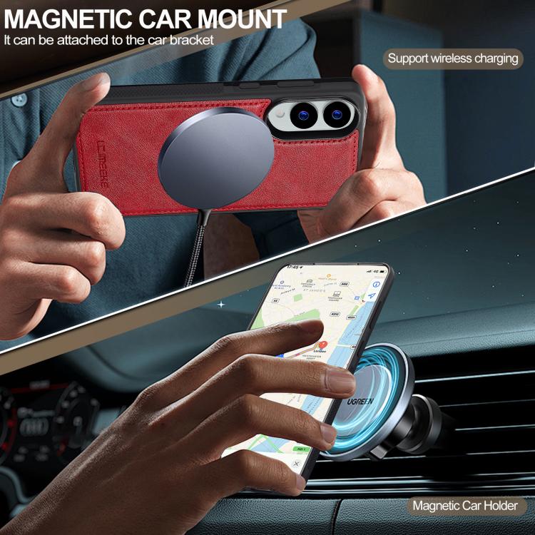 For Samsung Galaxy S25 Edge 5G LC.IMEEKE L5 Series Detachable RFID Card Bag Magsafe Phone Case(Red) - Galaxy S25 Edge 5G Cases by LC.IMEEKE | Online Shopping UK | buy2fix