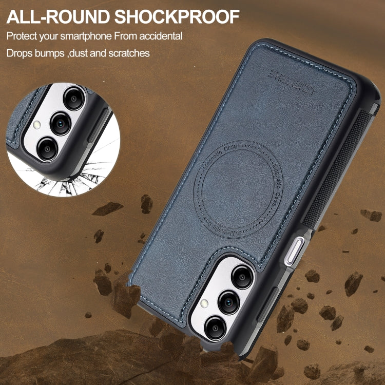 For Samsung Galaxy A14 5G / 4G LC.IMEEKE L5 Series Detachable RFID Card Bag Magsafe Phone Case(Blue) - Galaxy Phone Cases by LC.IMEEKE | Online Shopping UK | buy2fix