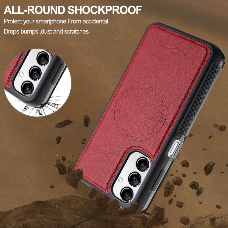 For Samsung Galaxy A14 5G / 4G LC.IMEEKE L5 Series Detachable RFID Card Bag Magsafe Phone Case(Red) - Galaxy Phone Cases by LC.IMEEKE | Online Shopping UK | buy2fix