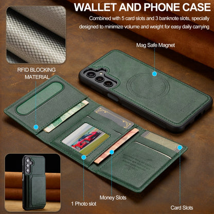 For Samsung Galaxy A15 5G / 4G LC.IMEEKE L5 Series Detachable RFID Card Bag Magsafe Phone Case(Green) - Galaxy Phone Cases by LC.IMEEKE | Online Shopping UK | buy2fix