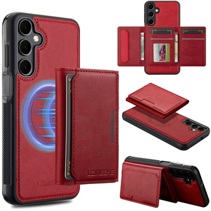 For Samsung Galaxy A15 5G / 4G LC.IMEEKE L5 Series Detachable RFID Card Bag Magsafe Phone Case(Red) - Galaxy Phone Cases by LC.IMEEKE | Online Shopping UK | buy2fix