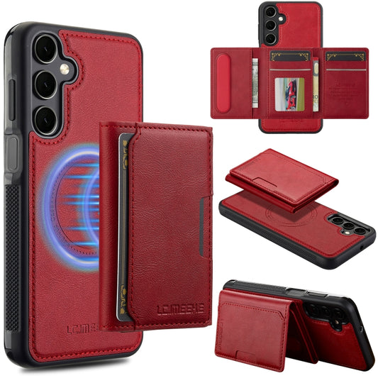 For Samsung Galaxy A16 5G LC.IMEEKE L5 Series Detachable RFID Card Bag Magsafe Phone Case(Red) - Galaxy Phone Cases by LC.IMEEKE | Online Shopping UK | buy2fix