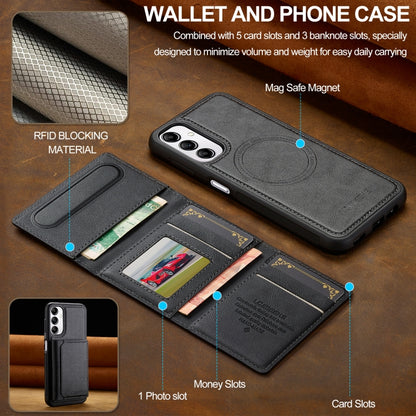 For Samsung Galaxy A34 5G LC.IMEEKE L5 Series Detachable RFID Card Bag Magsafe Phone Case(Black) - Galaxy Phone Cases by LC.IMEEKE | Online Shopping UK | buy2fix