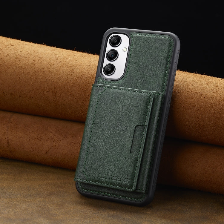 For Samsung Galaxy A34 5G LC.IMEEKE L5 Series Detachable RFID Card Bag Magsafe Phone Case(Green) - Galaxy Phone Cases by LC.IMEEKE | Online Shopping UK | buy2fix