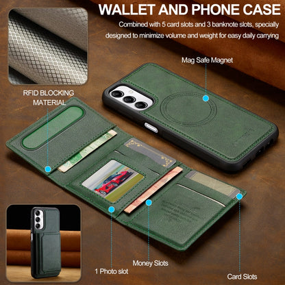 For Samsung Galaxy A34 5G LC.IMEEKE L5 Series Detachable RFID Card Bag Magsafe Phone Case(Green) - Galaxy Phone Cases by LC.IMEEKE | Online Shopping UK | buy2fix