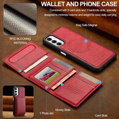 For Samsung Galaxy A34 5G LC.IMEEKE L5 Series Detachable RFID Card Bag Magsafe Phone Case(Red) - Galaxy Phone Cases by LC.IMEEKE | Online Shopping UK | buy2fix