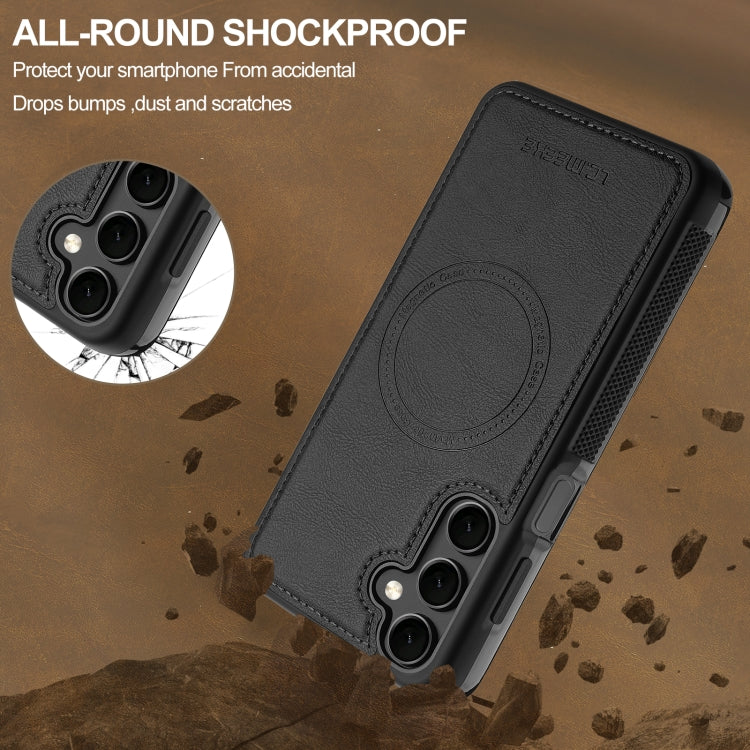 For Samsung Galaxy A35 5G LC.IMEEKE L5 Series Detachable RFID Card Bag Magsafe Phone Case(Black) - Galaxy Phone Cases by LC.IMEEKE | Online Shopping UK | buy2fix