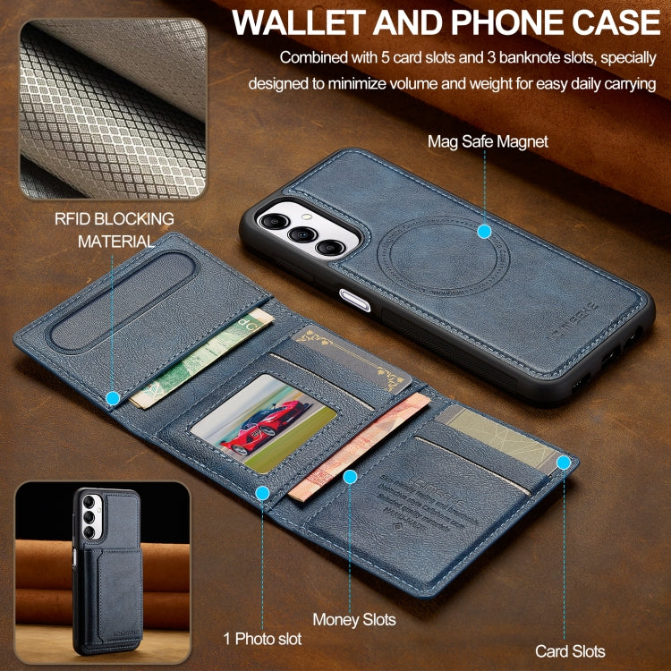 For Samsung Galaxy A54 5G LC.IMEEKE L5 Series Detachable RFID Card Bag Magsafe Phone Case(Blue) - Galaxy Phone Cases by LC.IMEEKE | Online Shopping UK | buy2fix