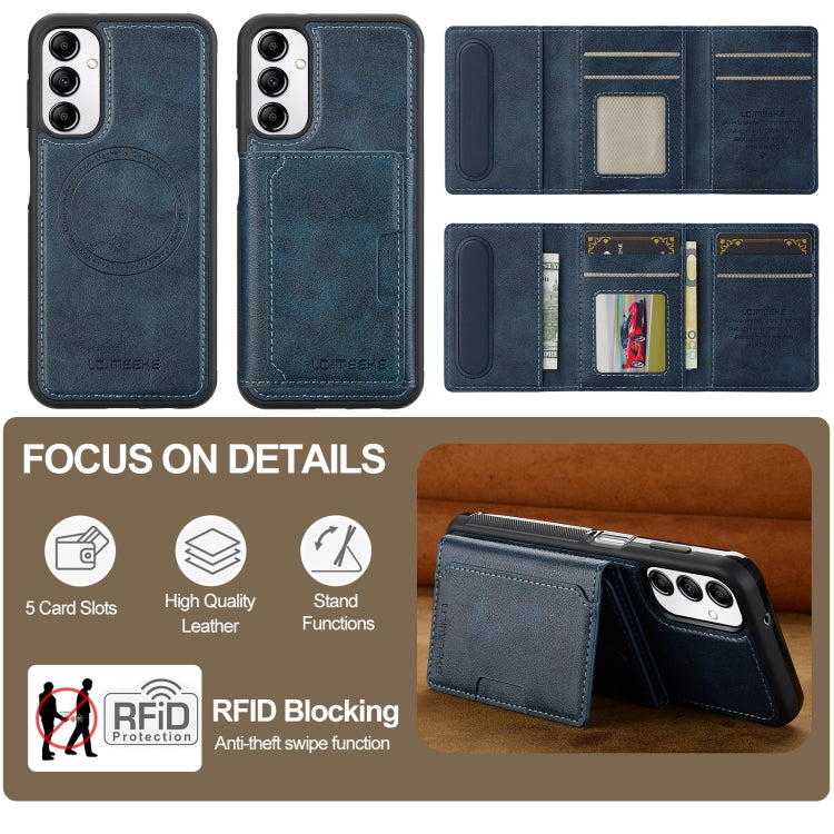 For Samsung Galaxy A54 5G LC.IMEEKE L5 Series Detachable RFID Card Bag Magsafe Phone Case(Blue) - Galaxy Phone Cases by LC.IMEEKE | Online Shopping UK | buy2fix