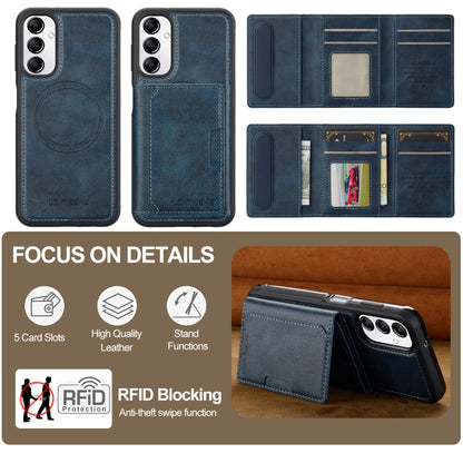 For Samsung Galaxy A54 5G LC.IMEEKE L5 Series Detachable RFID Card Bag Magsafe Phone Case(Blue) - Galaxy Phone Cases by LC.IMEEKE | Online Shopping UK | buy2fix