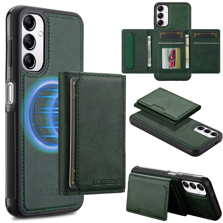 For Samsung Galaxy A54 5G LC.IMEEKE L5 Series Detachable RFID Card Bag Magsafe Phone Case(Green) - Galaxy Phone Cases by LC.IMEEKE | Online Shopping UK | buy2fix