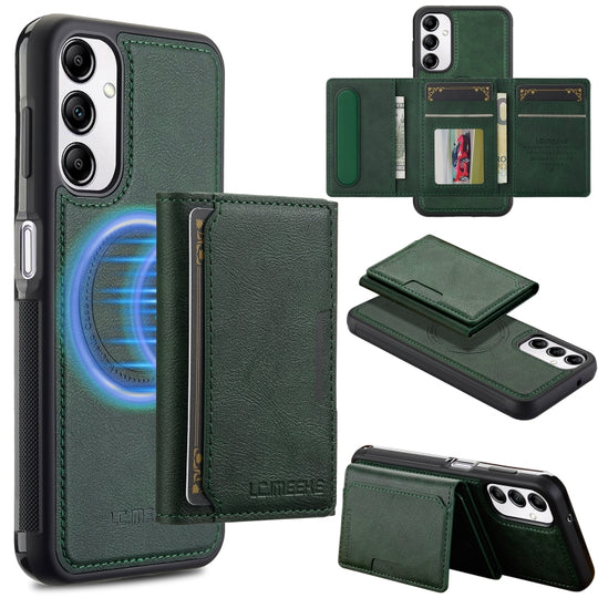 For Samsung Galaxy A54 5G LC.IMEEKE L5 Series Detachable RFID Card Bag Magsafe Phone Case(Green)