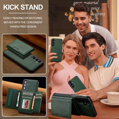 For Samsung Galaxy A56 5G LC.IMEEKE L5 Series Detachable RFID Card Bag Magsafe Phone Case(Green) - Galaxy Phone Cases by LC.IMEEKE | Online Shopping UK | buy2fix
