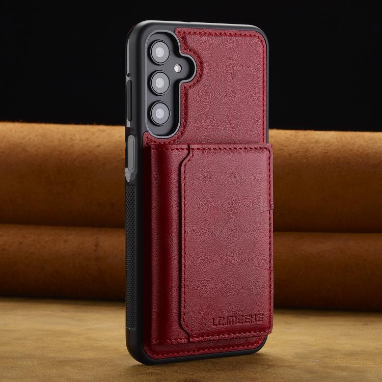 For Samsung Galaxy A56 5G LC.IMEEKE L5 Series Detachable RFID Card Bag Magsafe Phone Case(Red) - Galaxy Phone Cases by LC.IMEEKE | Online Shopping UK | buy2fix
