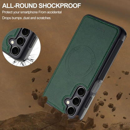 For Samsung Galaxy A36 5G LC.IMEEKE L5 Series Detachable RFID Card Bag Magsafe Phone Case(Green) - Galaxy Phone Cases by LC.IMEEKE | Online Shopping UK | buy2fix