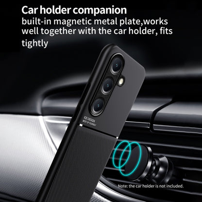 For Samsung Galaxy S25+ 5G Classic Tilt Strip Grain Magnetic PC Hybrid TPU Phone Case(Black) by buy2fix