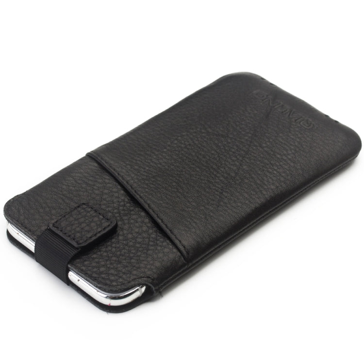 For iPhone XR QIALINO Nappa Texture Top-grain Leather Liner Bag with Card Slots(Black) - More iPhone Cases by QIALINO | Online Shopping UK | buy2fix