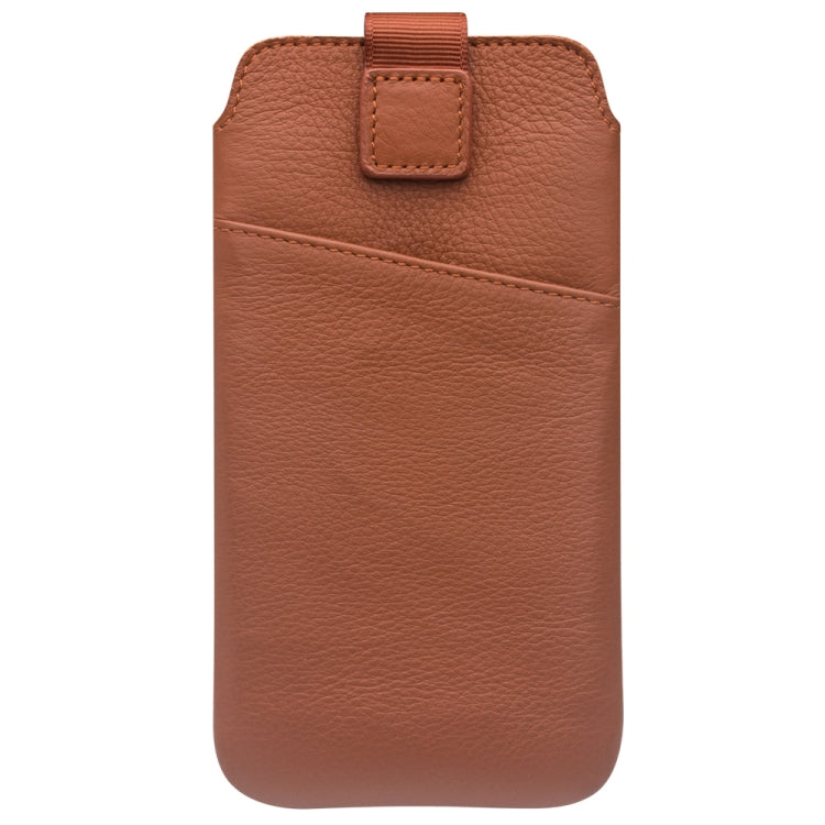 For iPhone XR QIALINO Nappa Texture Top-grain Leather Liner Bag with Card Slots(Brown) - More iPhone Cases by QIALINO | Online Shopping UK | buy2fix
