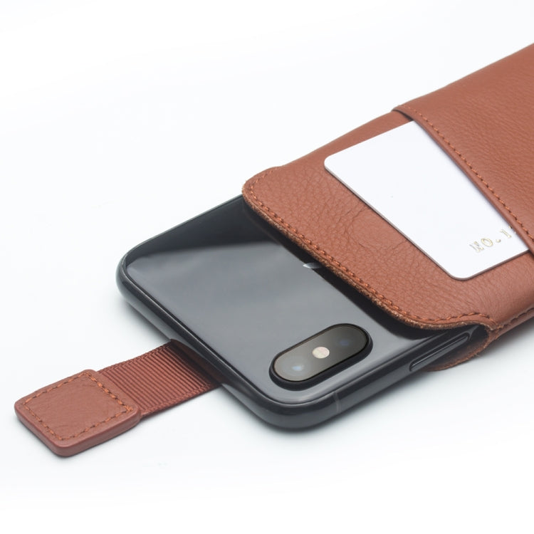 For iPhone XR QIALINO Nappa Texture Top-grain Leather Liner Bag with Card Slots(Brown) - More iPhone Cases by QIALINO | Online Shopping UK | buy2fix