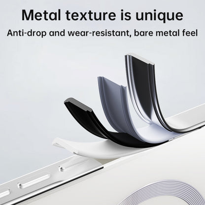 For iPhone 16 Pro Max Irregular Alloy Frame Fosted Translucent MagSafe Phone Case(Black) - iPhone 16 Pro Max Cases by buy2fix | Online Shopping UK | buy2fix