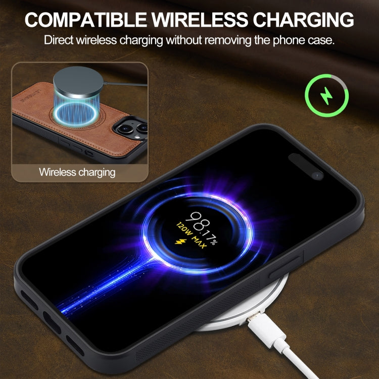 For iPhone 15 LC.IMEEKE Magsafe Phone Case(Brown) - iPhone 15 Cases by LC.IMEEKE | Online Shopping UK | buy2fix