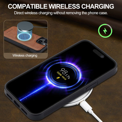 For iPhone 15 LC.IMEEKE Magsafe Phone Case(Brown) - iPhone 15 Cases by LC.IMEEKE | Online Shopping UK | buy2fix
