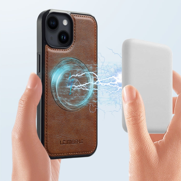 For iPhone 14 / 13 LC.IMEEKE Magsafe Phone Case(Brown) - iPhone 14 Cases by LC.IMEEKE | Online Shopping UK | buy2fix