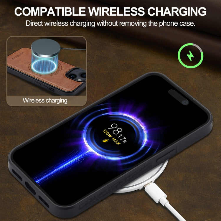 For iPhone 14 / 13 LC.IMEEKE Magsafe Phone Case(Brown) - iPhone 14 Cases by LC.IMEEKE | Online Shopping UK | buy2fix