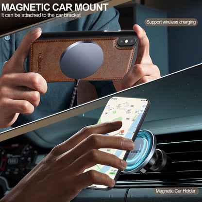 For iPhone XS / X LC.IMEEKE Magsafe Phone Case(Brown) - More iPhone Cases by LC.IMEEKE | Online Shopping UK | buy2fix