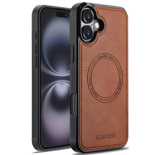 For iPhone 17 LC.IMEEKE Magsafe Phone Case(Brown)