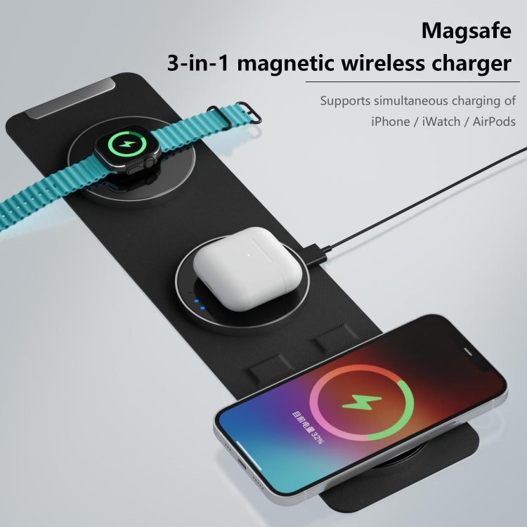 H34 15W 3 in 1 MagSafe Magnetic Folding Wireless Charger(White) - Wireless Charger by buy2fix | Online Shopping UK | buy2fix