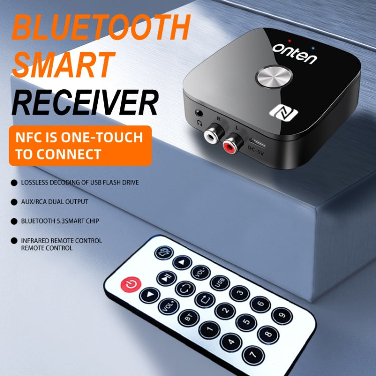 ONTEN BT103 NFC Desktop Bluetooth 5.3 Audio Receiver Adapter(Black) - Audio Receiver Transmitter by Onten | Online Shopping UK | buy2fix