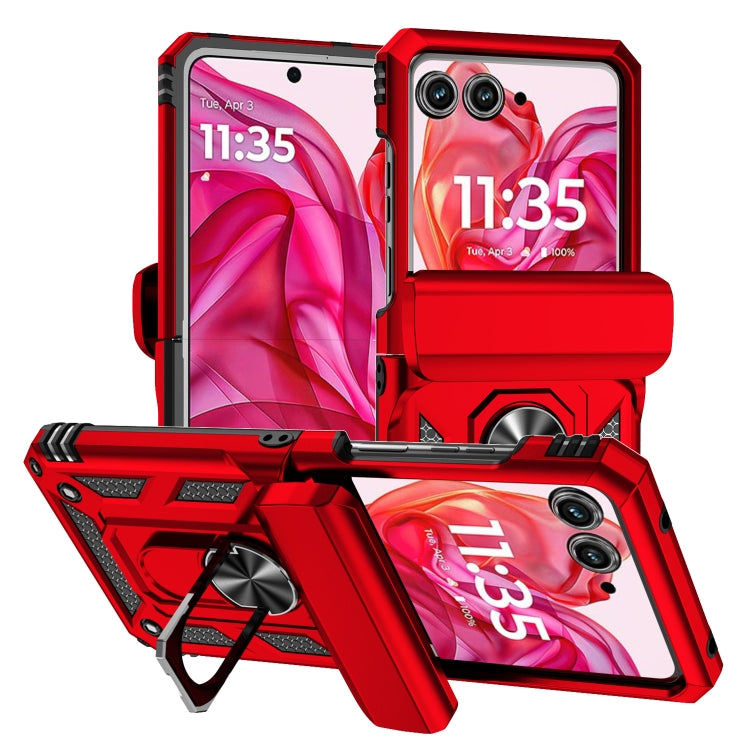 For Motorola razr 50 Sliding Camshield Holder Phone Case(Red) by buy2fix