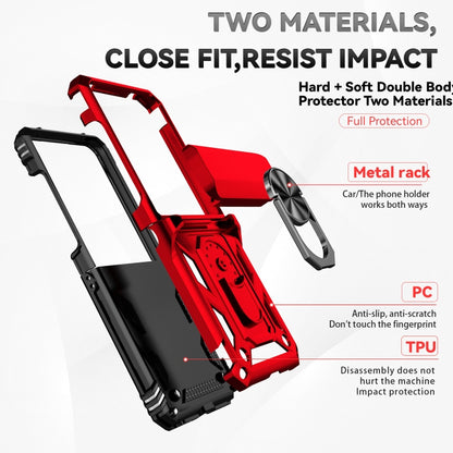 For Motorola razr 50 Sliding Camshield Holder Phone Case(Red) by buy2fix