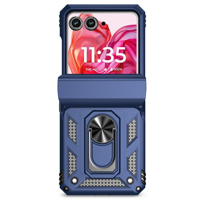 For Motorola razr 50 Sliding Camshield Holder Phone Case(Blue) by buy2fix