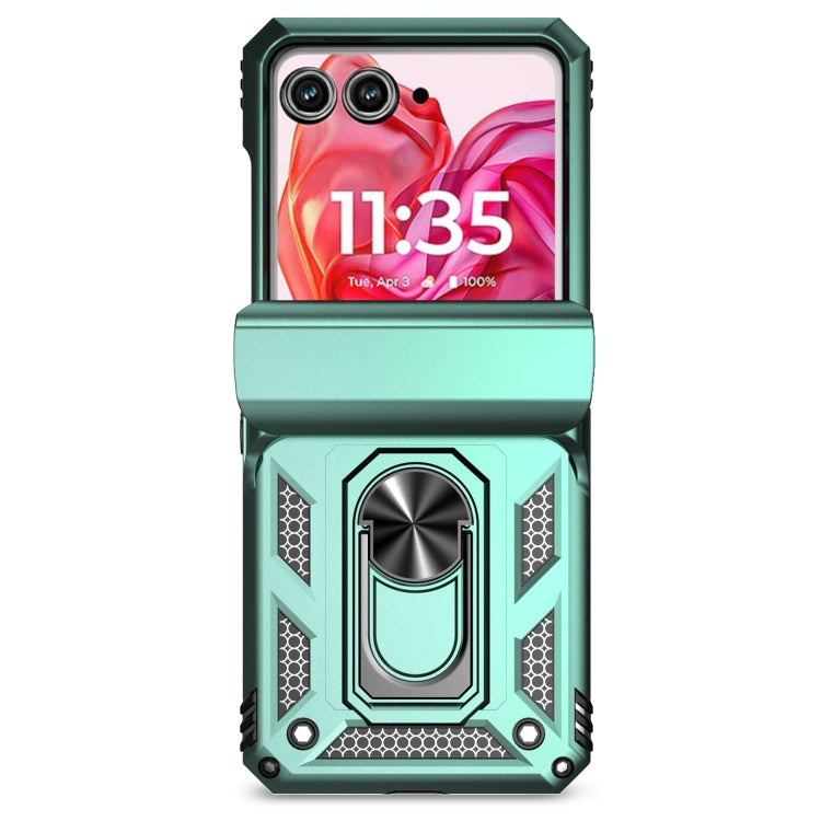 For Motorola razr 50 Sliding Camshield Holder Phone Case(Green) by buy2fix