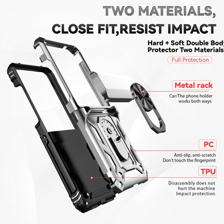 For Motorola razr 50 Sliding Camshield Holder Phone Case(Silver) by buy2fix