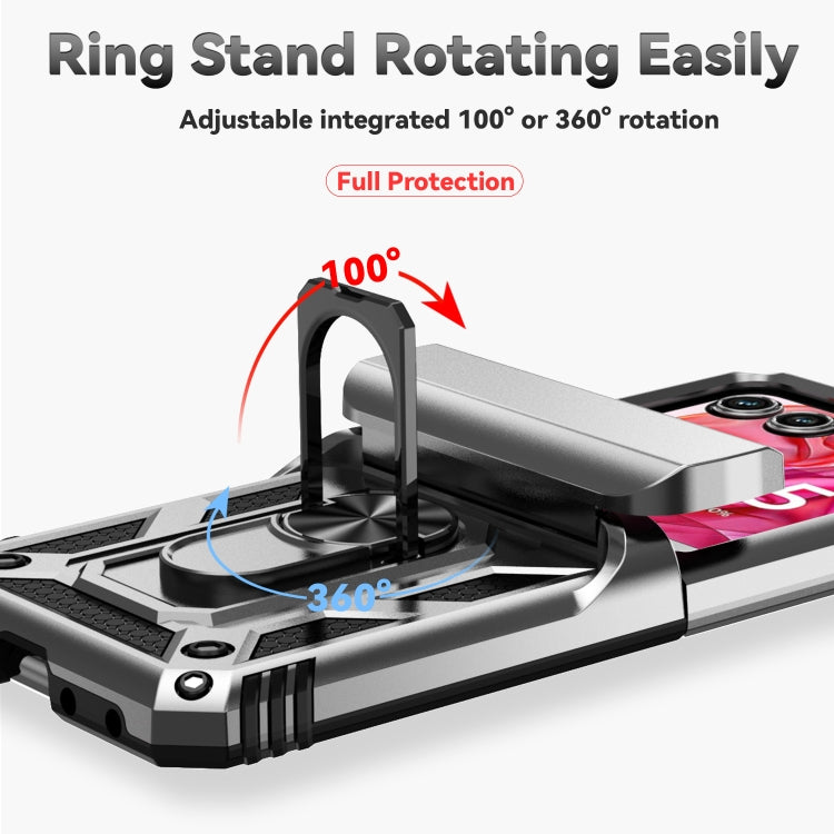 For Motorola razr 50 Sliding Camshield Holder Phone Case(Silver) by buy2fix